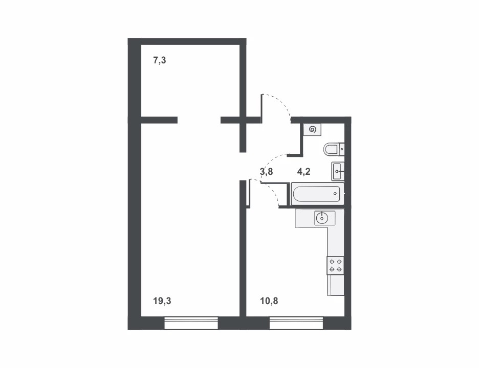 планировка квартиры 45 м2